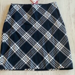 Talbots black and white plaid skirt